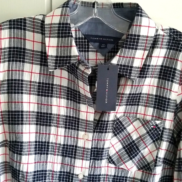 New w Tags Small Tommy Hilfiger White Navy Red - Picture 2 of 8